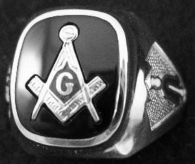 Gothic Sterling Silver Masonic Rings, Solid Back #4G